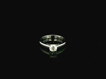 Round Diamond Solitaire Ring in 18K White Gold | 0.50 Carat GIA Certified Diamond