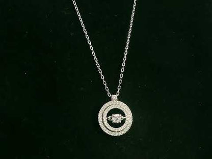 18K white gold diamond circle pendant necklace with 0.52 carat diamonds by Emirates Diamonds