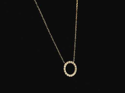Diamond circle pendant necklace in 18K rose gold with 0.22 carat natural diamonds