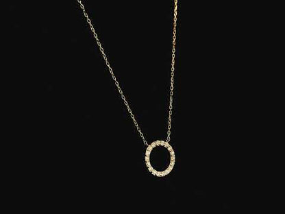 Diamond circle pendant necklace in 18K rose gold with 0.22 carat natural diamonds