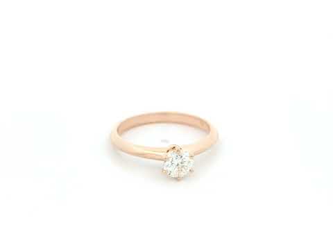 Diamond solitaire ring in 18K rose gold with 0.50 carat GIA certified round diamond – Emirates Diamonds