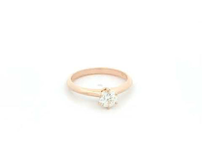 Diamond solitaire ring in 18K rose gold with 0.50 carat GIA certified round diamond – Emirates Diamonds