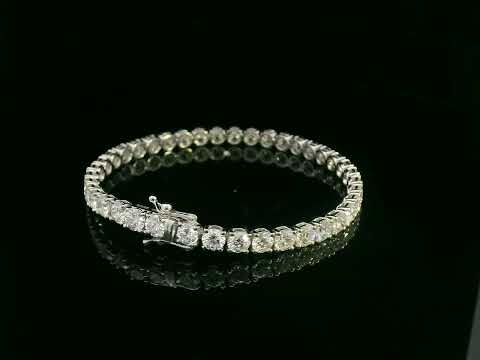 Round diamond tennis bracelet, 12.21 carat diamonds set in 18K white gold, versatile luxury for weddings, galas, or everyday glamour