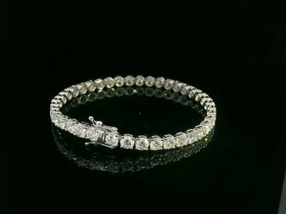 Round diamond tennis bracelet, 12.21 carat diamonds set in 18K white gold, versatile luxury for weddings, galas, or everyday glamour
