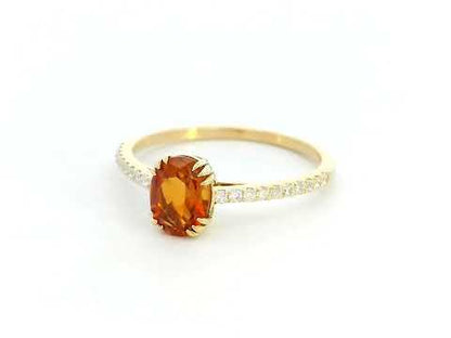 18K Yellow Gold Citrine and Diamond Ring – November Birthstone Jewelry