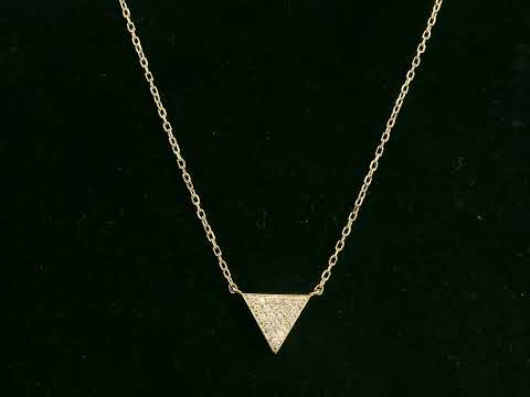 18K yellow gold diamond triangle pendant necklace – minimalist geometric design by Emirates Diamonds