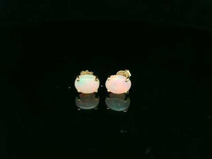 Opal Stud Earrings in 18K Yellow Gold