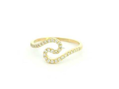 Diamond swirl open ring in 18K yellow gold