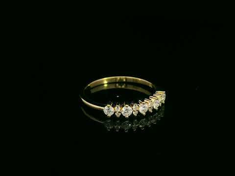 18K yellow gold alternating diamond band – 0.32ct diamonds with repeating large-and-small pattern by Emirates Diamonds