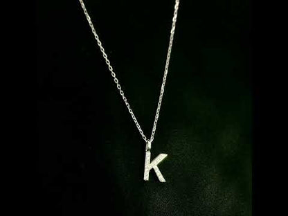 Diamond Initial K Alphabet Pendant In 18k Gold