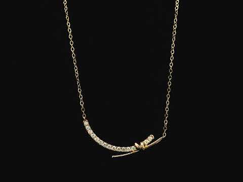 Diamond bar necklace in 18K rose gold featuring 0.35 carat natural diamonds