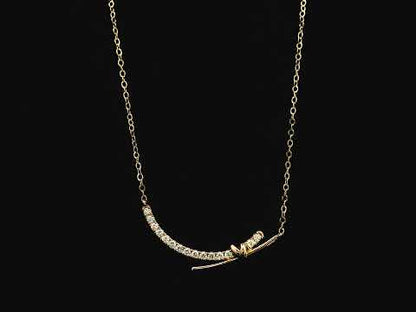 Diamond bar necklace in 18K rose gold featuring 0.35 carat natural diamonds