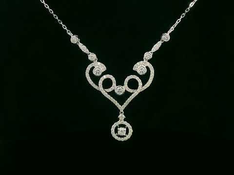 18K white gold diamond statement necklace featuring 1.40ct brilliant-cut diamonds – Emirates Diamonds