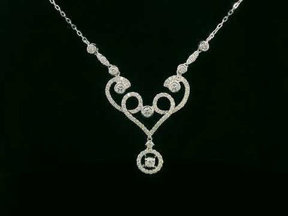 18K white gold diamond statement necklace featuring 1.40ct brilliant-cut diamonds – Emirates Diamonds