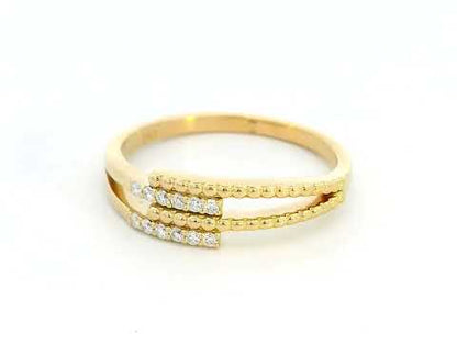 Stylish 18K Gold Multi-Band Diamond Ring – 0.08 Carat, Modern Stacking Look