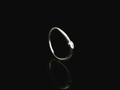 Marquise Diamond Solitaire Ring in 18K White Gold