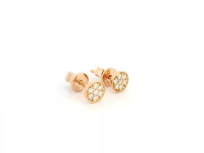 18K rose gold diamond cluster stud earrings with floral design, 0.13ct – Emirates Diamonds