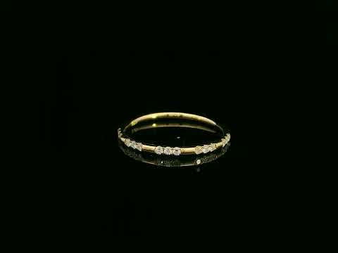 18K yellow gold diamond band ring with 0.16 carat diamonds – Emirates Diamonds