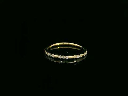 18K yellow gold diamond band ring with 0.16 carat diamonds – Emirates Diamonds