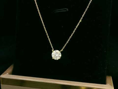 0.92 Carat GIA Certified Diamond Solitaire Pendant in 18K Yellow Gold