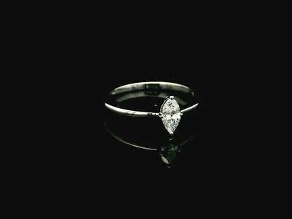 Marquise Diamond Solitaire Ring in 18K White Gold