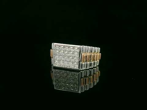 18K white and rose gold two-tone men’s ring with pavé diamonds, 0.75ct – Emirates Diamonds