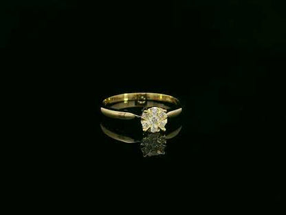 18K yellow gold diamond cluster ring with 0.18 carat round brilliant cut diamonds by Emirates Diamonds