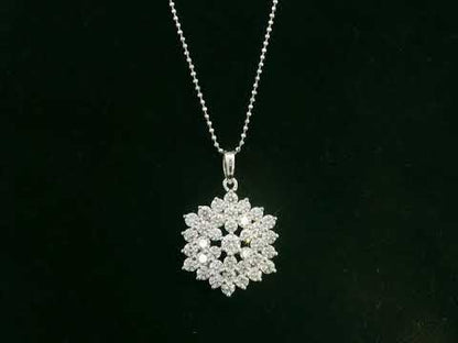Diamond Cluster Pendant in 18K White Gold