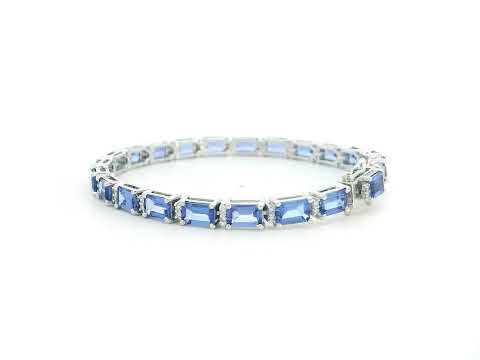 Luxury tanzanite and diamond bracelet in white gold