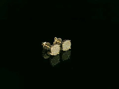 Diamond cluster stud earrings in 18K yellow gold by Emirates Diamonds