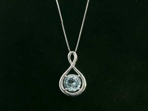18K white gold aquamarine solitaire pendant with 2.38 carat aquamarine by Emirates Diamonds