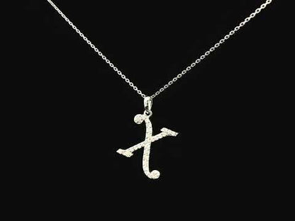 Diamond Initial X Alphabet Pendant In 18k Gold