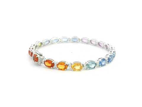 19.53ct sapphire bracelet with 0.58ct diamond accents