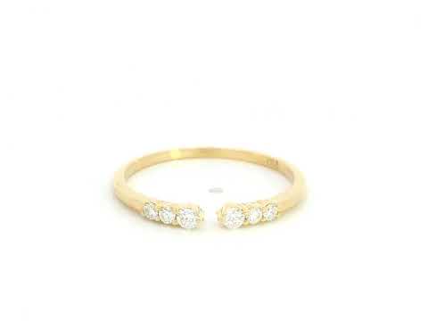 Diamond open band contour ring in 18K yellow gold