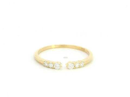 Diamond open band contour ring in 18K yellow gold