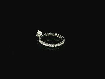 1 carat diamond engagement ring in 18K white gold with full diamond band IGI certified Emirates Diamonds