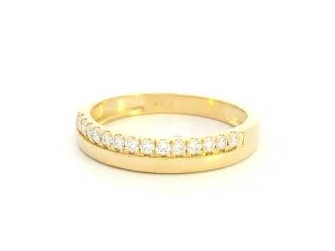 18K yellow gold diamond wedding band with diamonds, minimalist fine jewelry by Emirates Diamonds