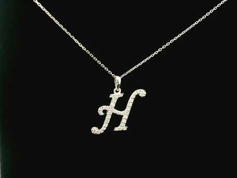 Diamond Initial H Pendant | 18K Gold Letter H – Emiratesdiamonds