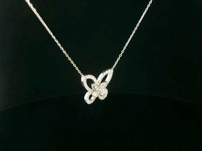 18K Gold Diamond Butterfly Pendant