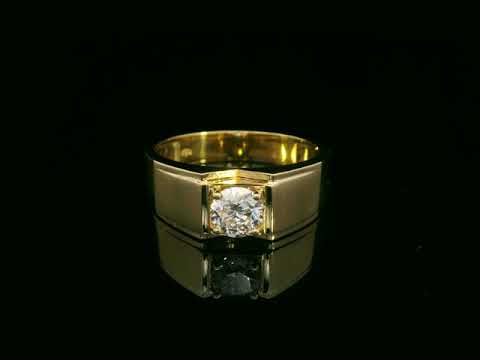 18K yellow gold men’s diamond ring – 0.68ct VVS2 I-color IGI certified by Emirates Diamonds