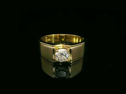 18K yellow gold men’s diamond ring – 0.68ct VVS2 I-color IGI certified by Emirates Diamonds