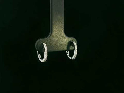 Diamond Huggie Hoop Earrings in 18K White Gold – Minimalist & Elegant Design