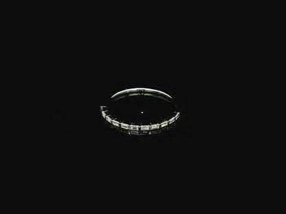 Baguette diamond band ring in 18K white gold minimalist stackable ring Emirates Diamonds