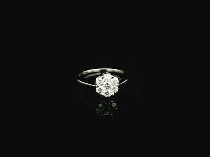 18K white gold diamond cluster ring with 0.61 carat round brilliant diamonds by Emirates Diamonds