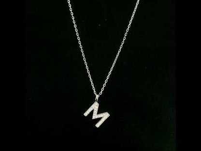 Diamond Initial M Alphabet Pendant In 18k Gold