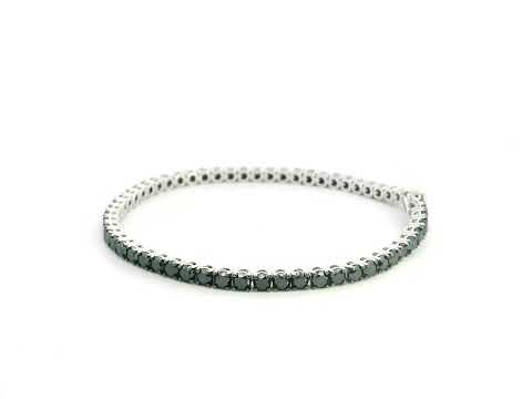 18K white gold tennis bracelet featuring 8.51 carats of natural black diamonds by Emirates Diamonds.