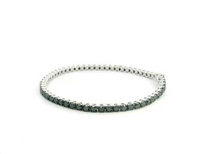 18K white gold tennis bracelet featuring 8.51 carats of natural black diamonds by Emirates Diamonds.