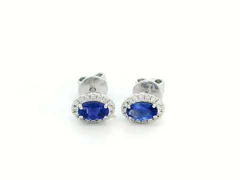 Luxury Oval Tanzanite & Diamond Halo Stud Earrings in 18K Gold – Fine Jewelry, December Birthstone Gift