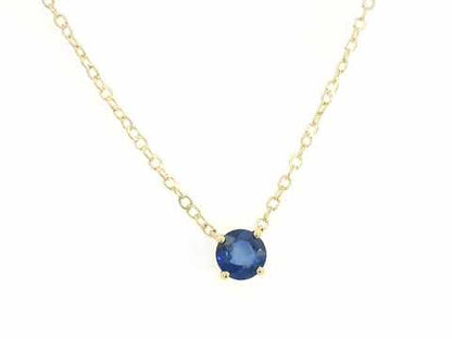 18K Gold Sapphire Necklace | Minimalist 0.89 Carat Blue Sapphire Pendant