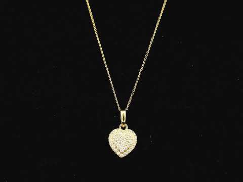 Heart-shaped diamond cluster pendant in 18K yellow gold – Emirates Diamonds
